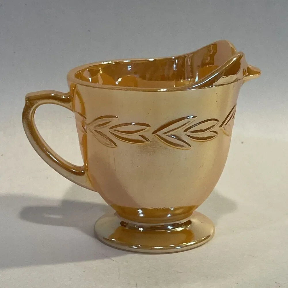 Anchor Hocking Fire King Peach Luster Laurel‎ Creamer Pitcher Vintage